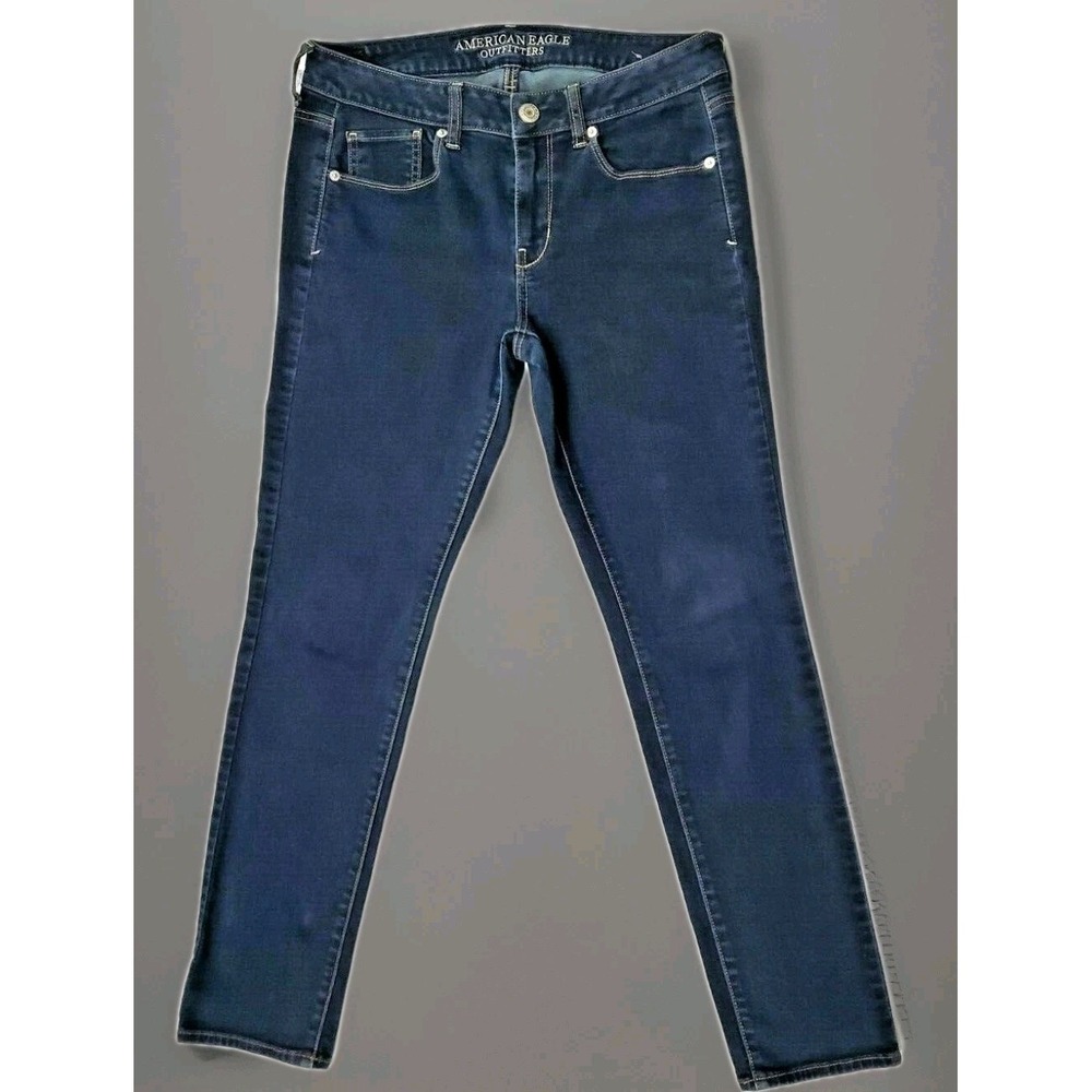American Eagle Jeans Women's Size 30x28* Dark Wash Skinny Low Rise Stretch Denim